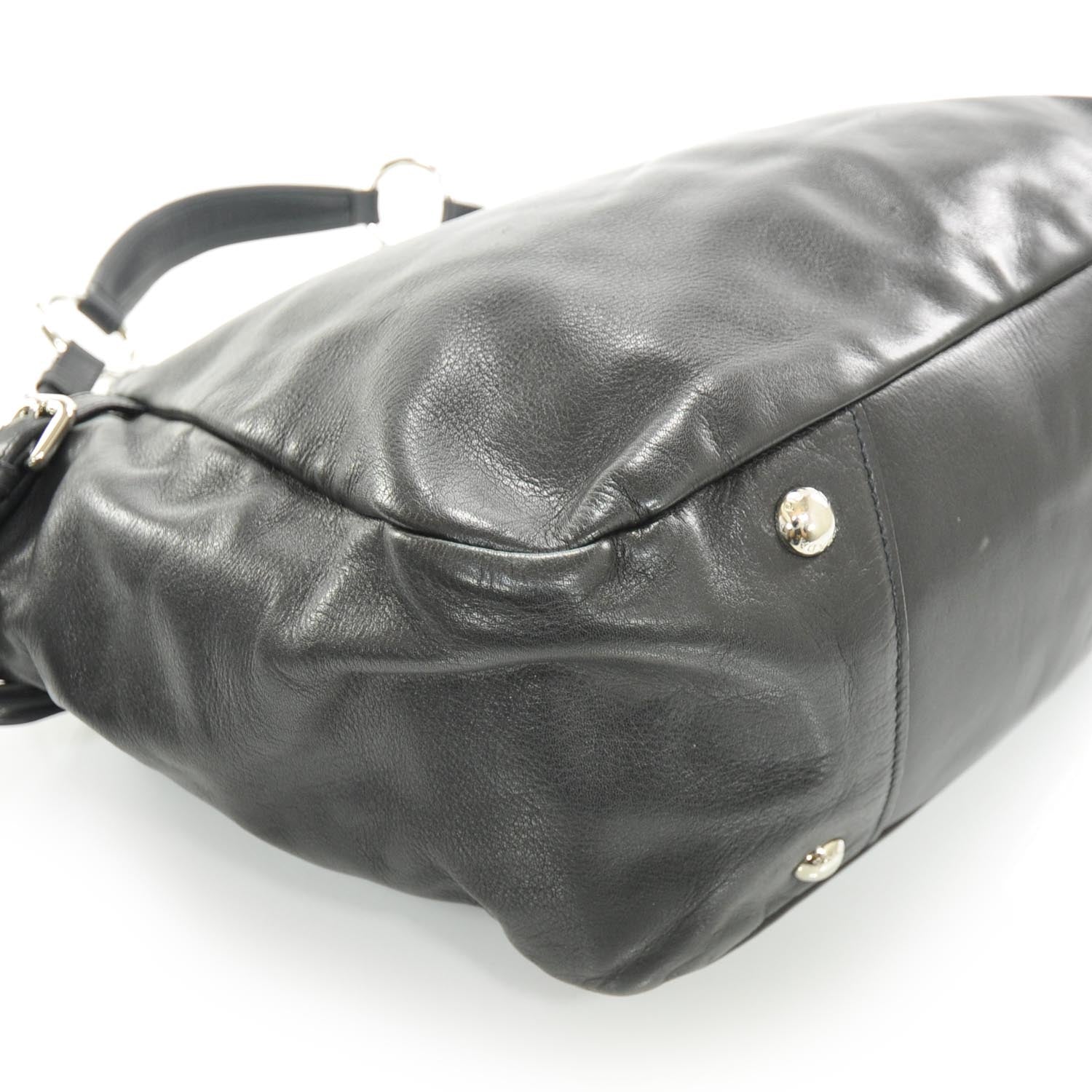 Prada Calfskin Leather Hobo Bag Nero Black 5 of 10