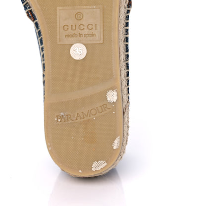 Gucci Denim GG Monogram Espadrilles 35 Blue Tea Cuir 9 of 12