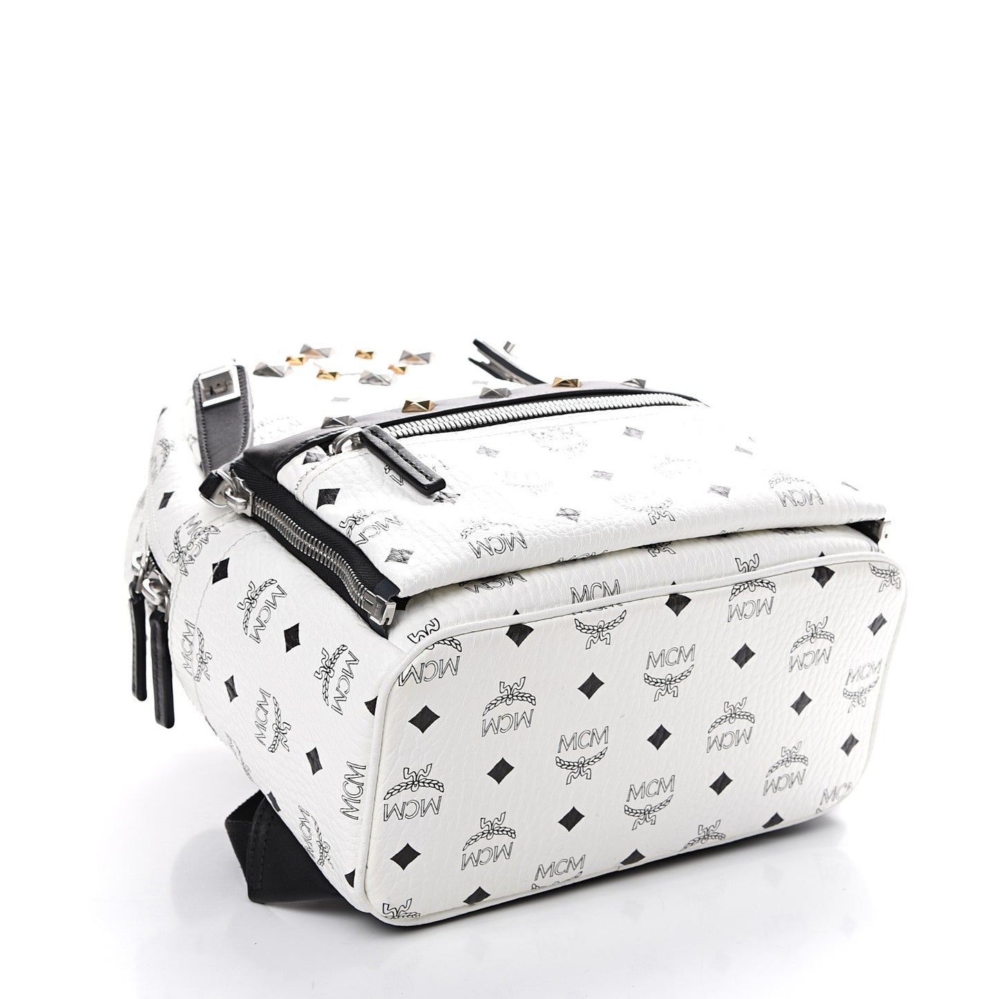 Visetos Studded Small Dual Stark Backpack White