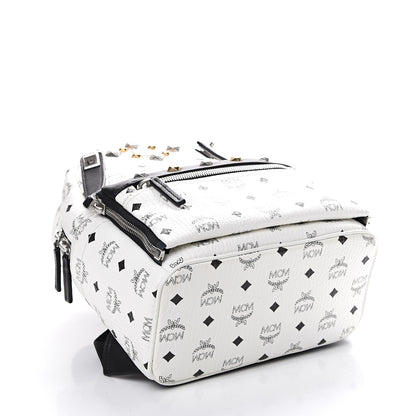 MCM Visetos Studded Small Dual Stark Backpack White 4 of 11