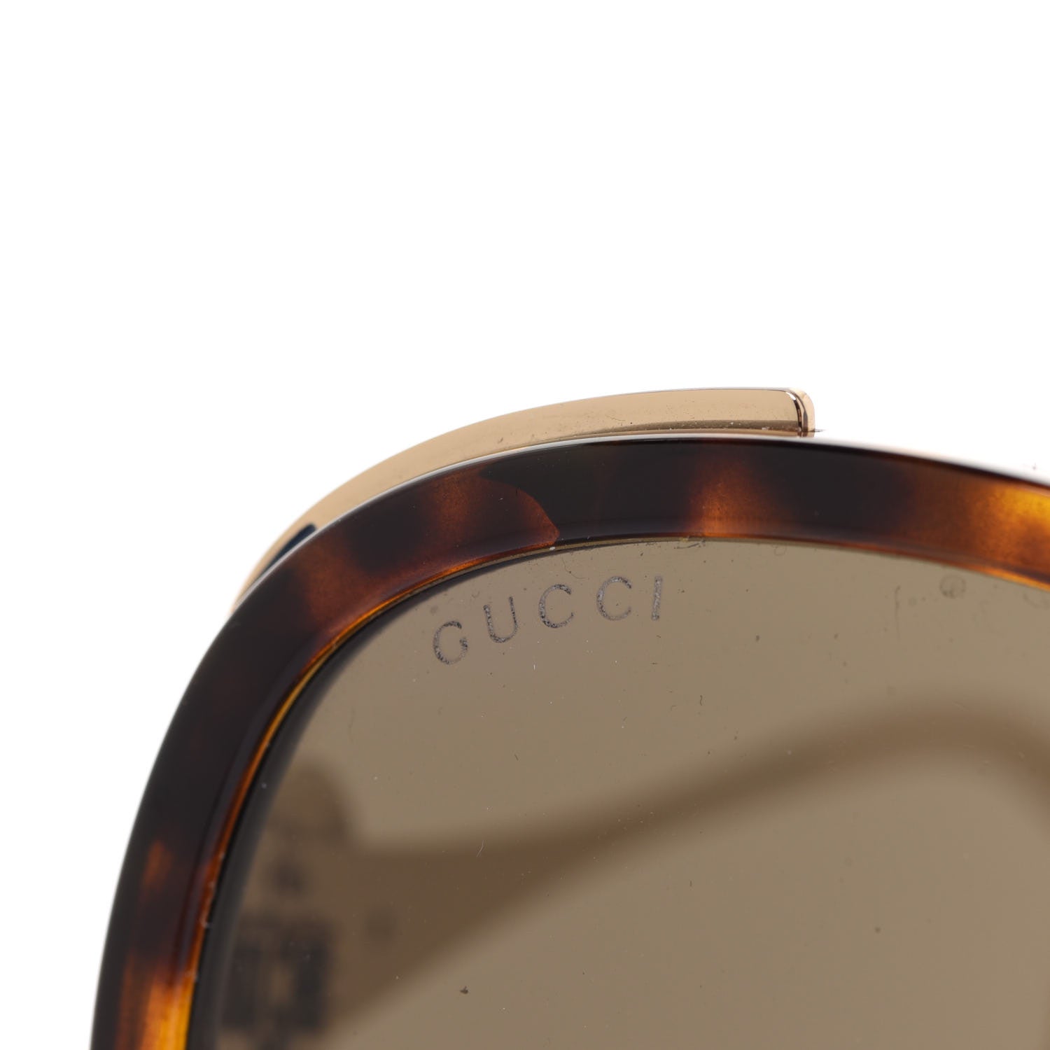 Gucci Oversized Round Frame GG0225S Sunglasses Tortoise 6 of 7