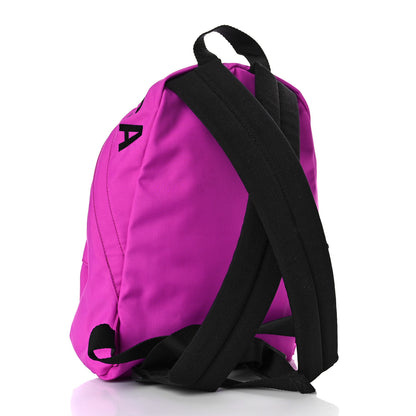 Balenciaga Sport Nylon Logo Embroidered S Wheel Backpack Fuchsia Black 3 of 8