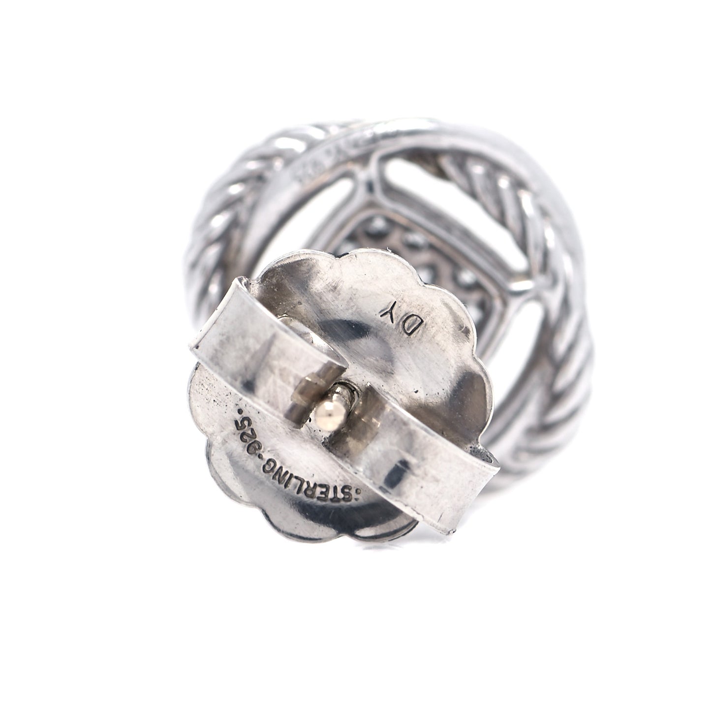 Sterling Silver Diamond 13mm Infinity Earrings