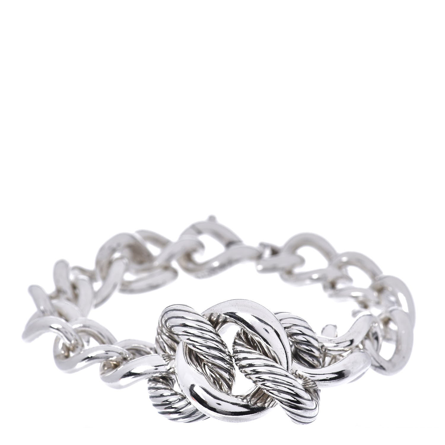David Yurman Sterling Silver Graduated Curb Link Bracelet 1 of 4