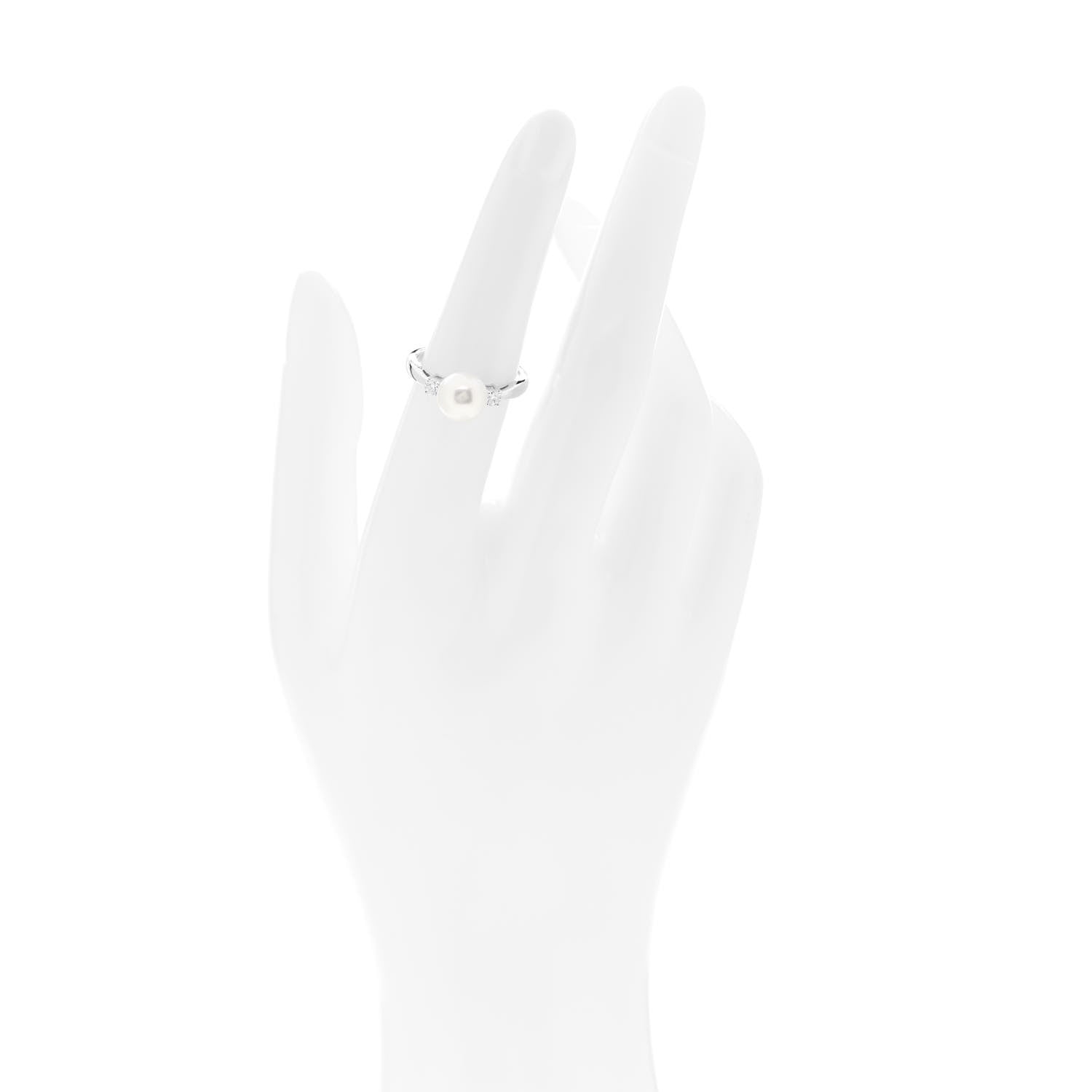 Mikimoto Platinum Diamond Akoya Pearl 8mm Ring 52 6 2 of 6