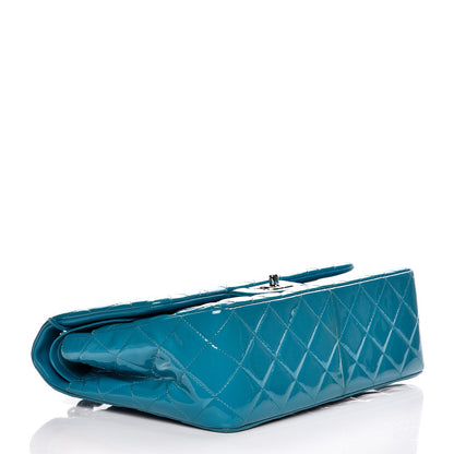Chanel Patent Calfskin Quilted Jumbo Double Flap Turquoise 4 of 10