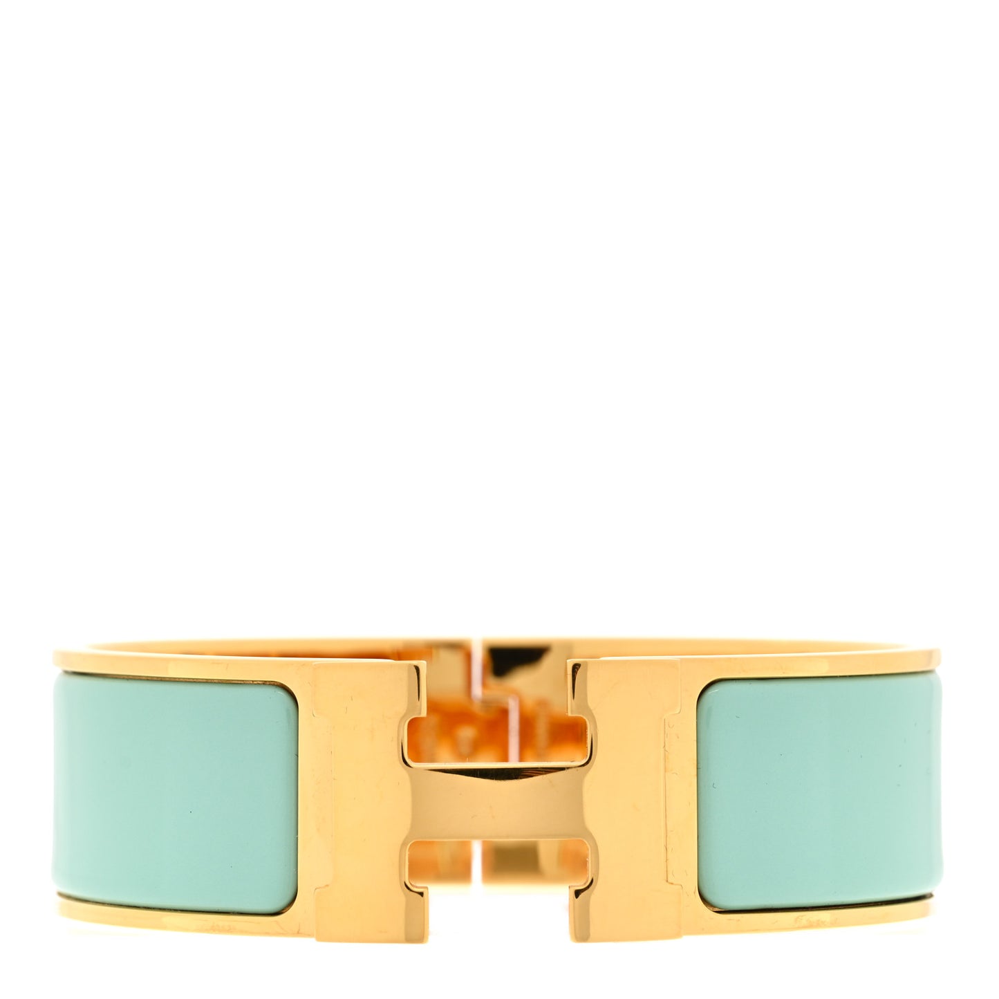 Enamel Wide Clic Clac H Bracelet PM Vert Argile