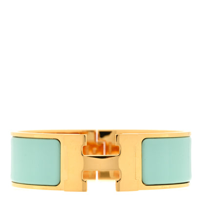 Hermes Enamel Wide Clic Clac H Bracelet PM Vert Argile 1 of 3