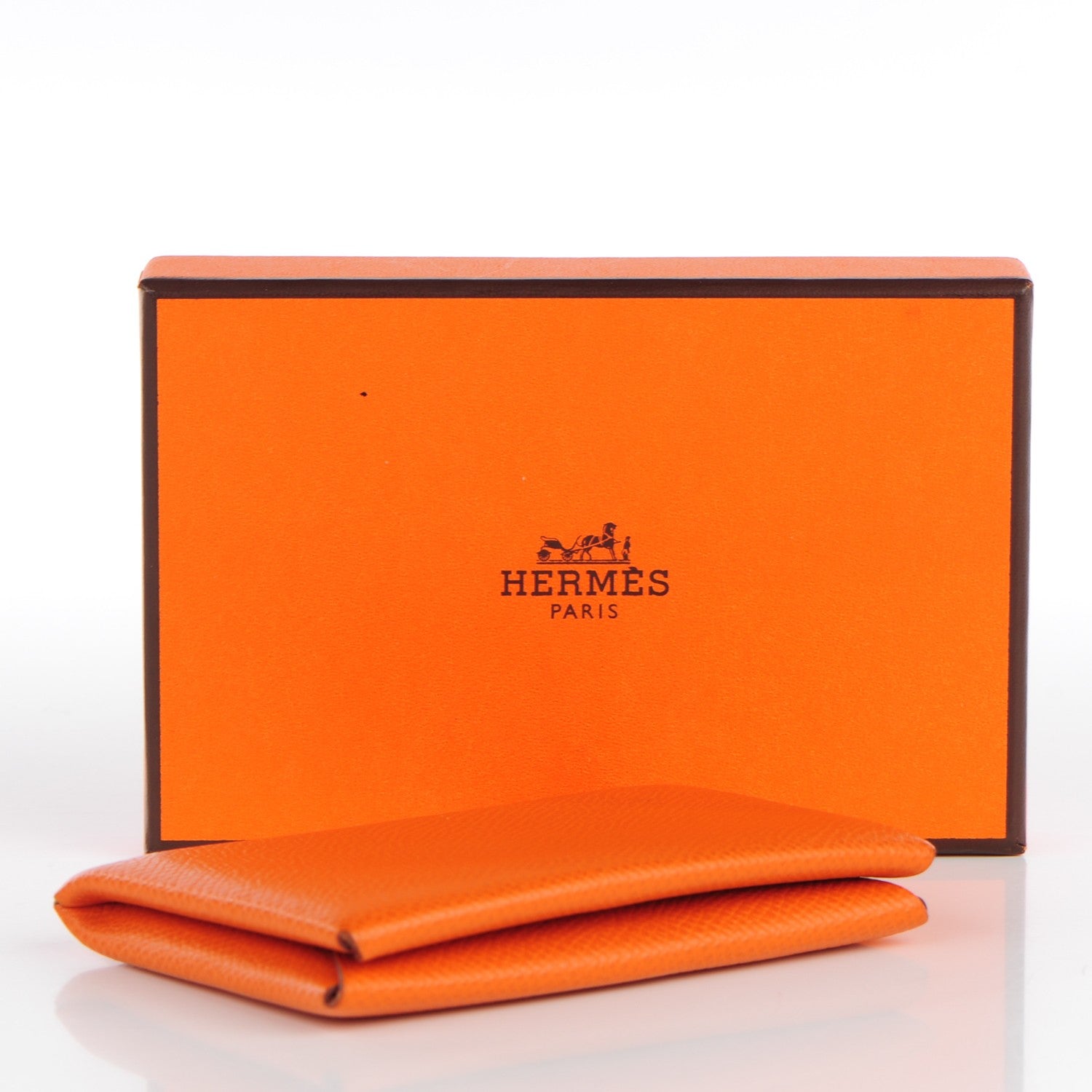 Hermes Epsom Calvi Card Case Orange 9 of 11