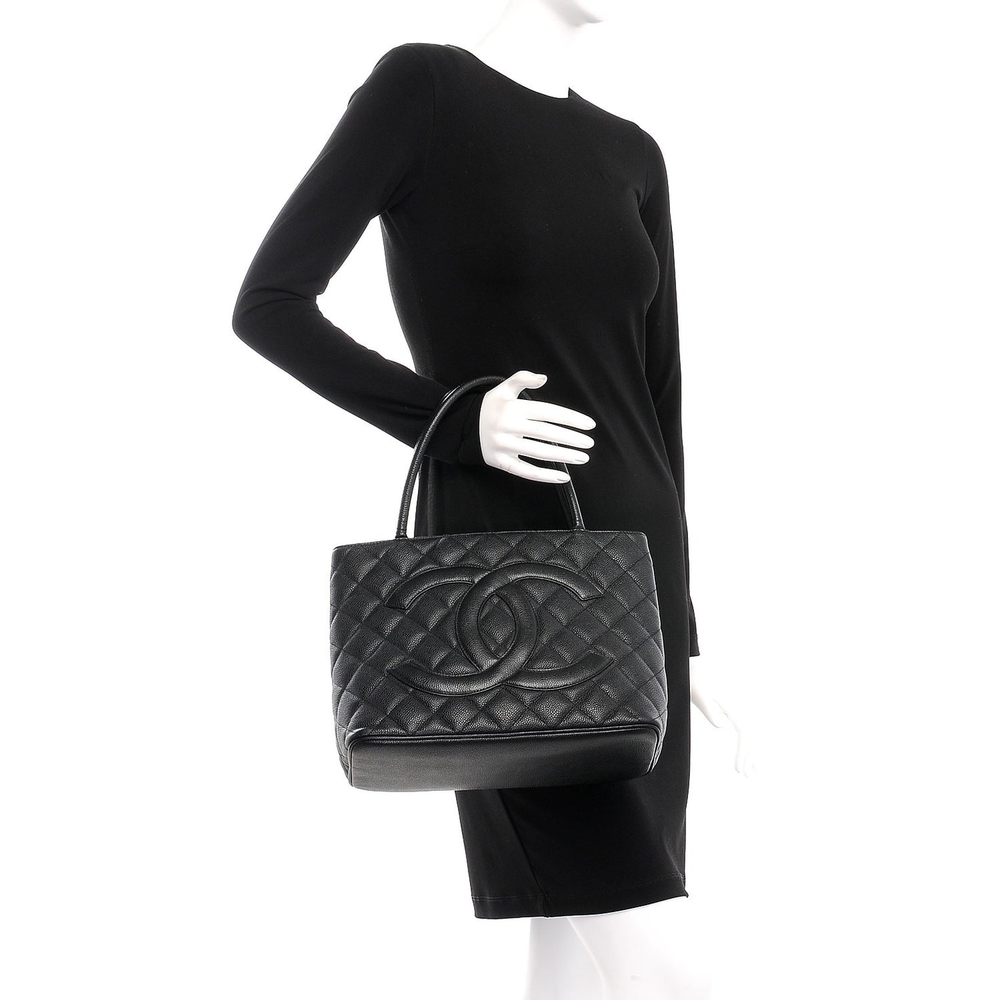 Caviar Medallion Tote Black