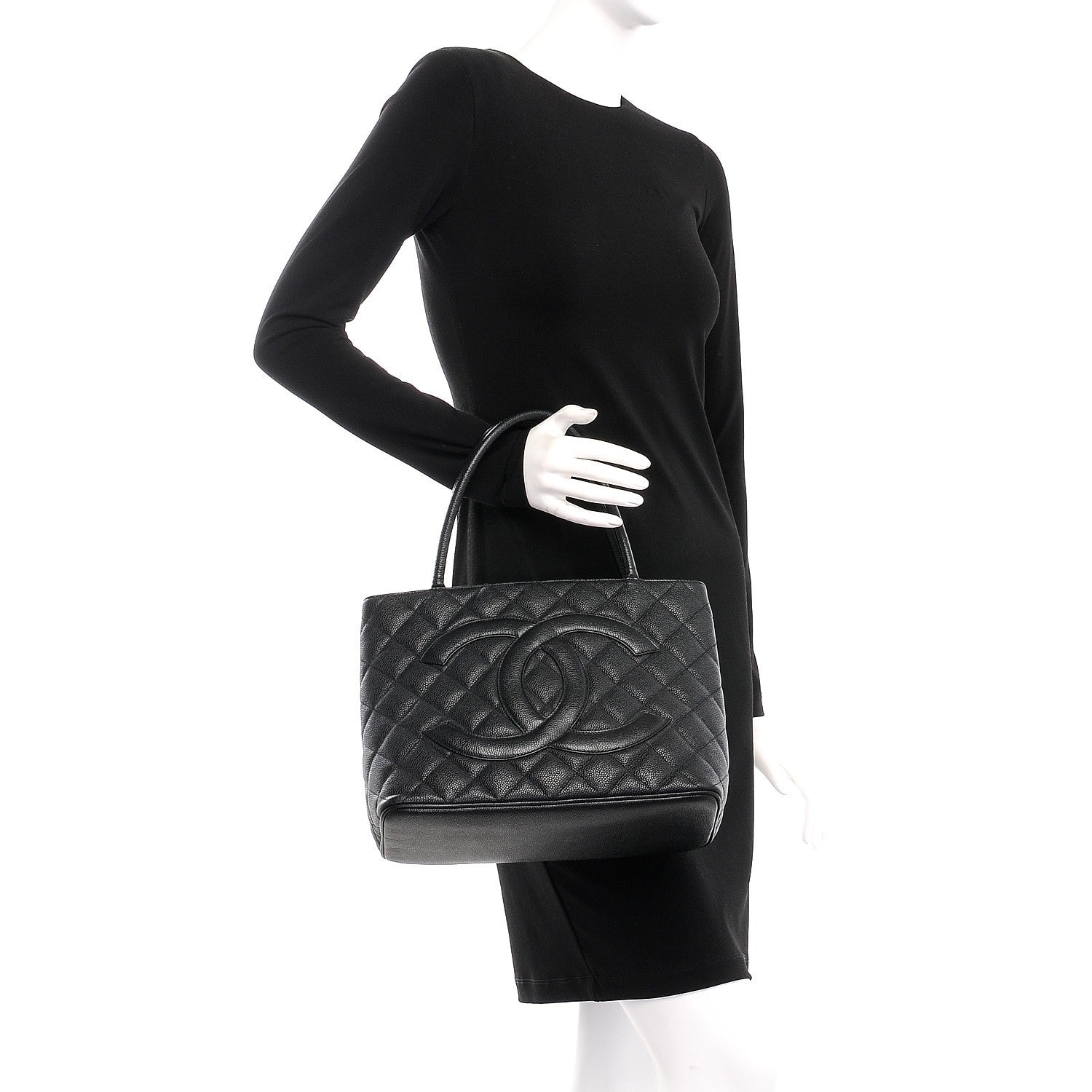 Chanel Caviar Medallion Tote Black 2 of 8