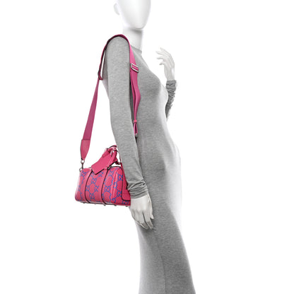 Gucci Calfskin GG Tennis Bi-Color Embossed Mini Duffle Bag Modern Fucsia Modern Blue 2 of 11
