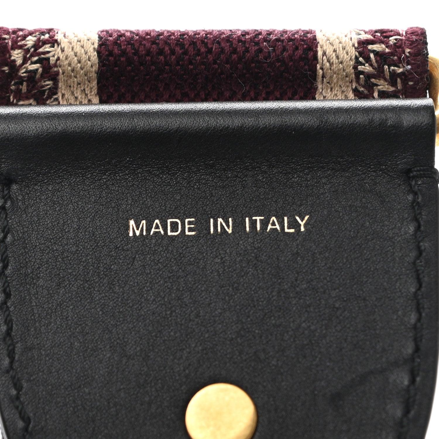 Christian Dior Canvas Embroidered Shoulder Strap Burgundy 3 of 5