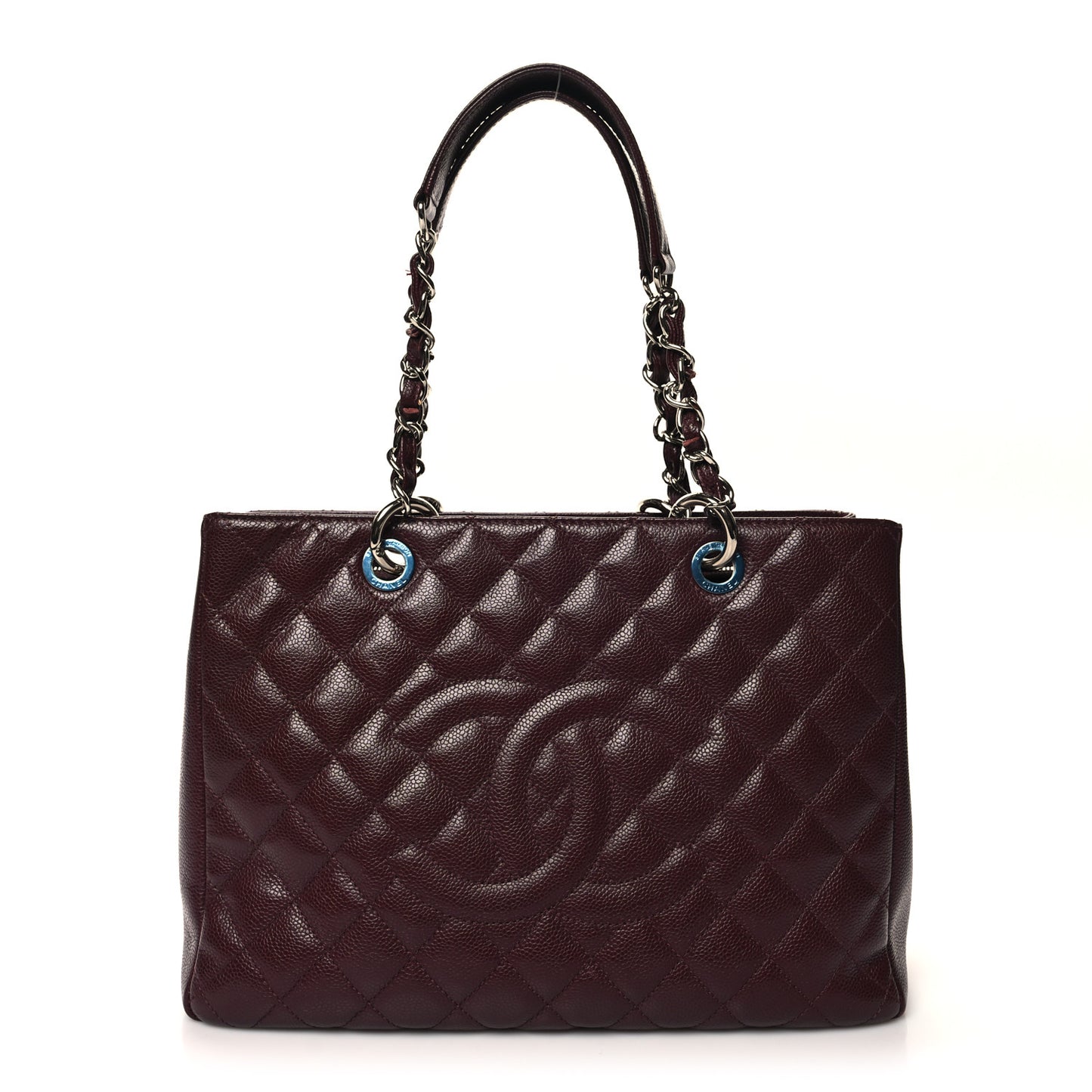 Caviar Quilted Grand Shopping Tote GST Dark Burgundy