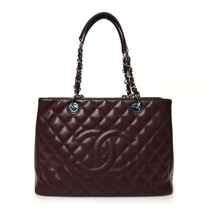 Chanel Caviar Quilted Grand Shopping Tote GST Dark Burgundy 1 of 17