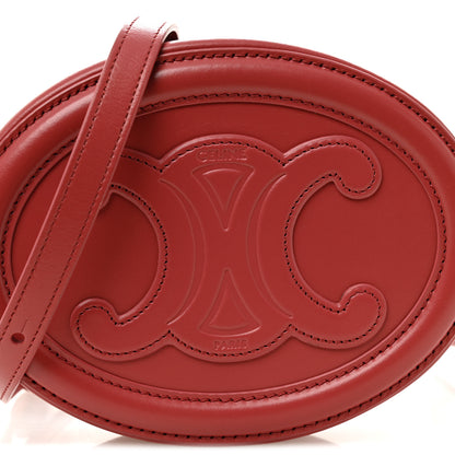 Celine Smooth Calfskin Small Triomphe Oval Crossbody Purse Lipstick 8 of 10