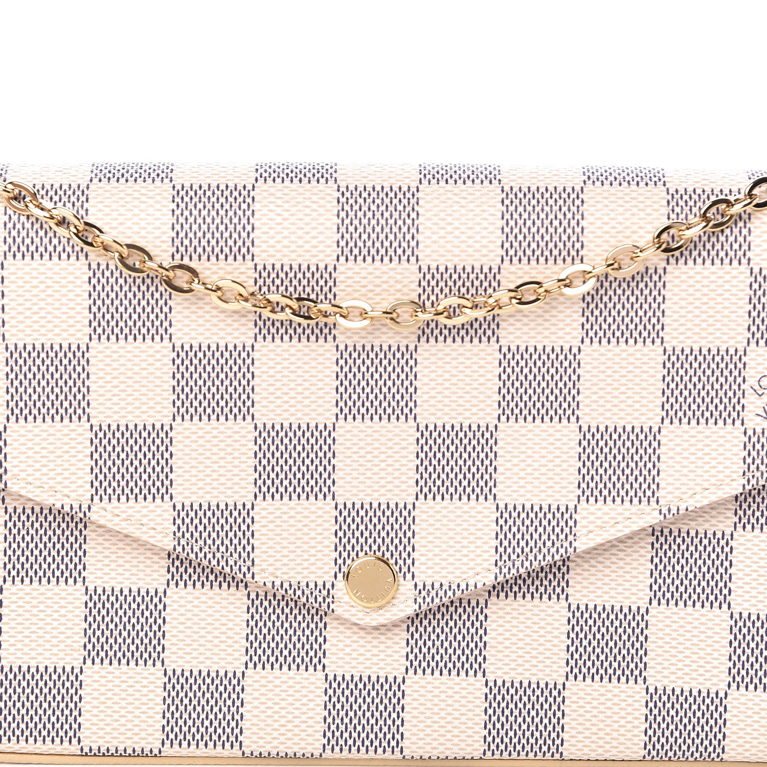 Louis Vuitton Damier Azur Pochette Felicie Chain Wallet Rose Ballerine 10 of 13