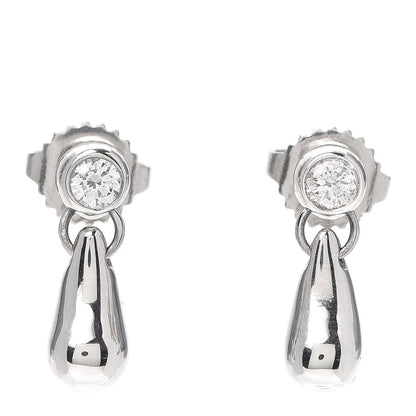 Tiffany Platinum Diamond Elsa Peretti Teardrop Earrings 1 of 6