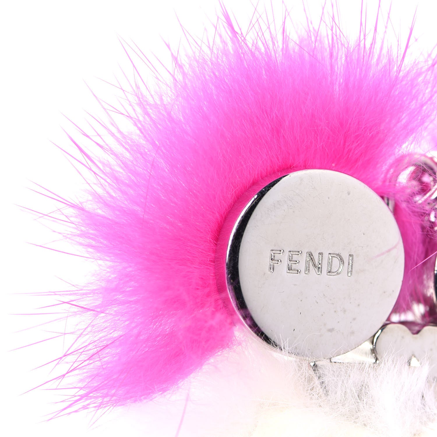 Fendi Rabbit Mink Fox Fur F is Fendi Teen Witch Bag Charm White Multicolor 4 of 8