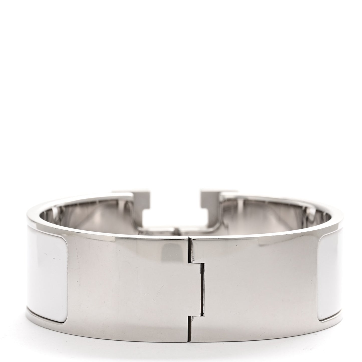 Enamel Wide Clic Clac H Bracelet PM White