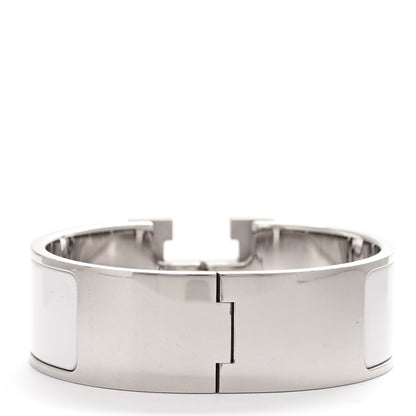 Hermes Enamel Wide Clic Clac H Bracelet PM White 3 of 6