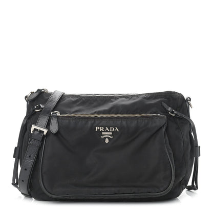 Prada Saffiano Tessuto Nylon Crossbody Bag Black 1 of 18