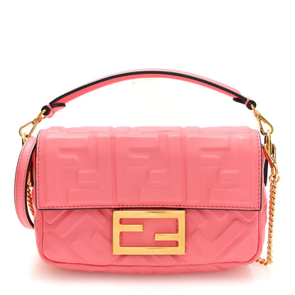 Fendi Nappa FF 1974 Embossed Mini Baguette Pink Dalia 1 of 11