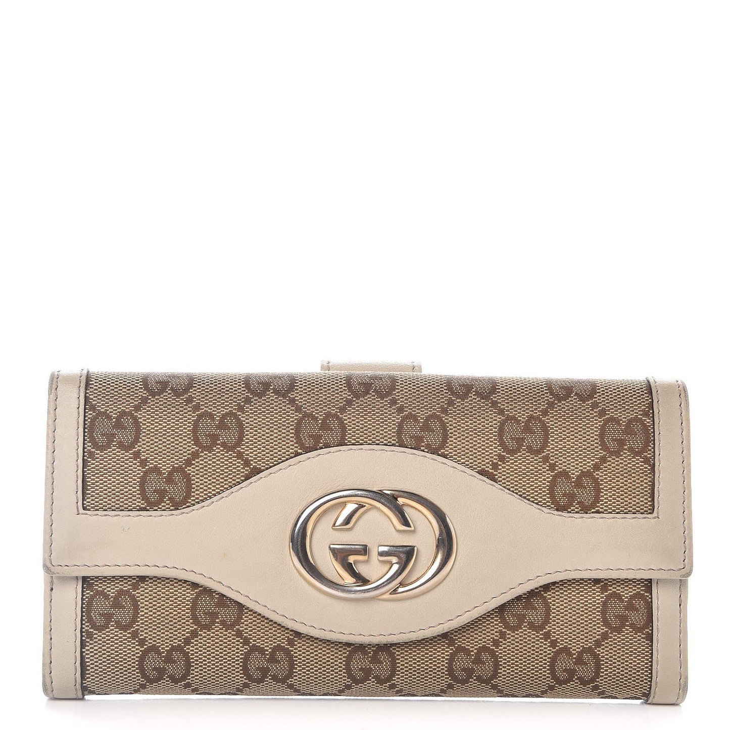 Monogram Margaux Calfskin Sukey Continental Organizer Wallet Beige Ebony Mystic White