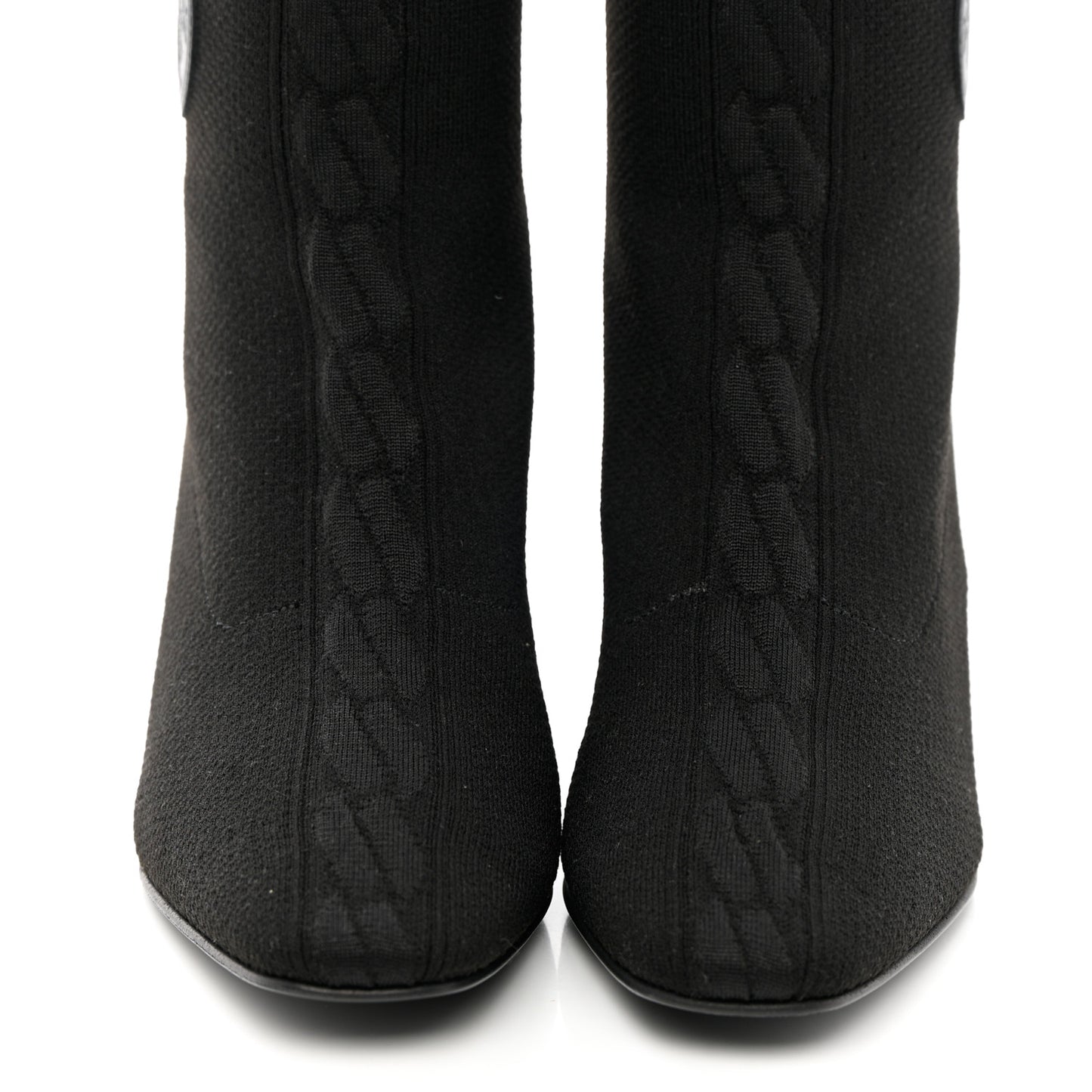 Knit Calfskin Fontaine 60 Boots 36.5 Black