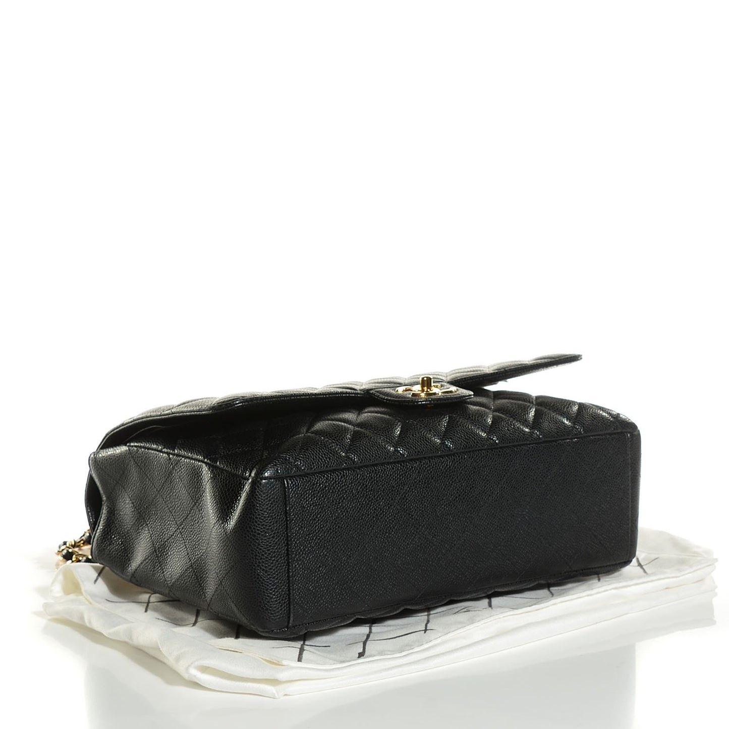 Caviar Quilted Maxi Double Flap Black