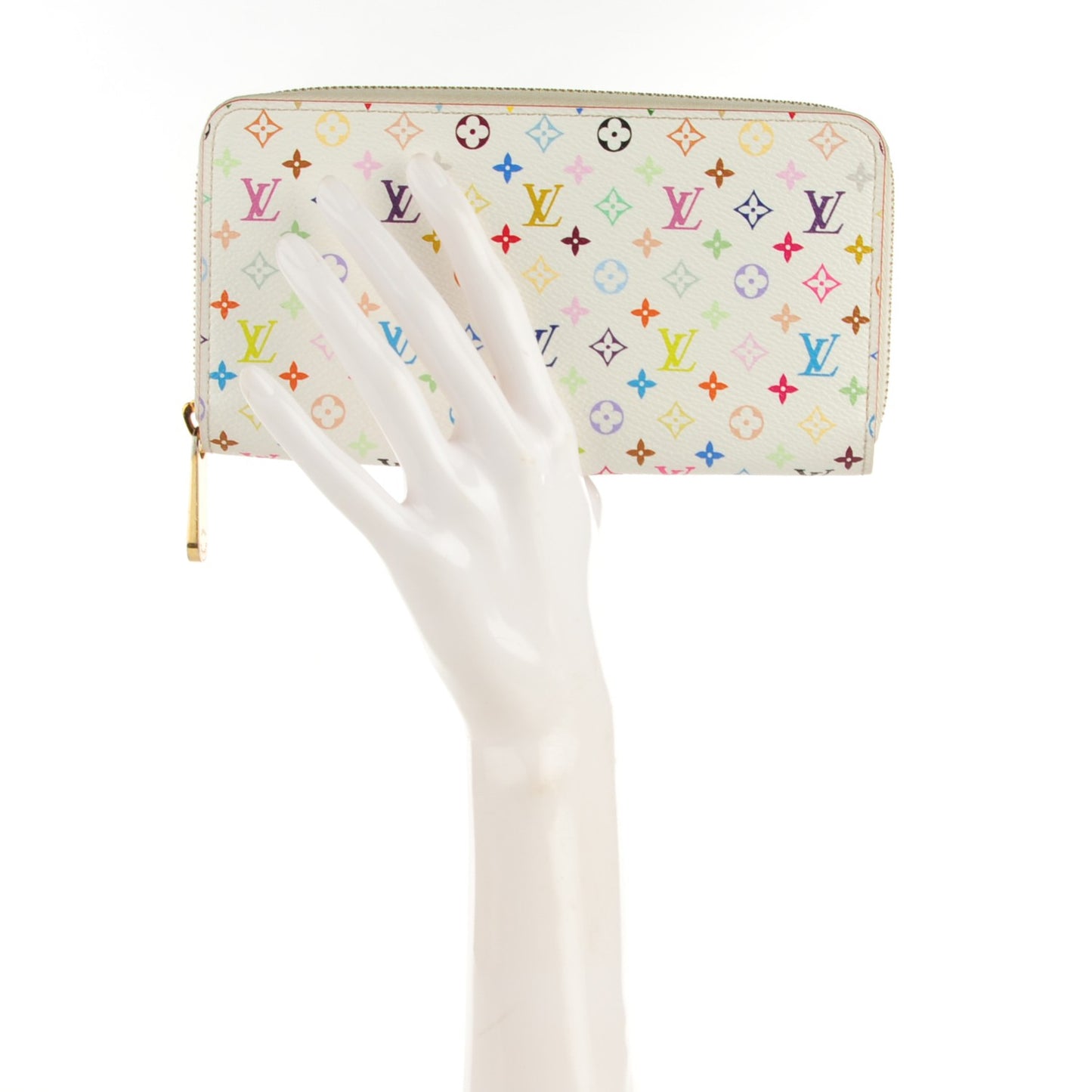 Monogram Multicolor Zippy Wallet White Litchi