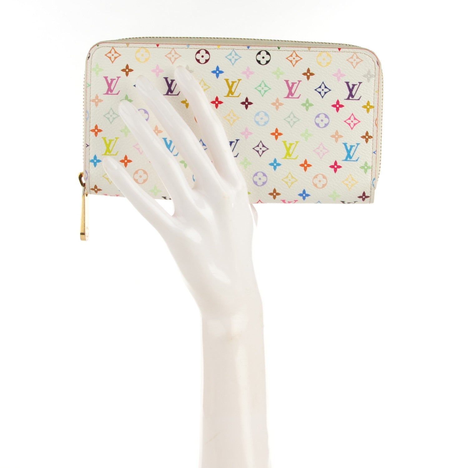 Louis Vuitton Monogram Multicolor Zippy Wallet White Litchi 2 of 7