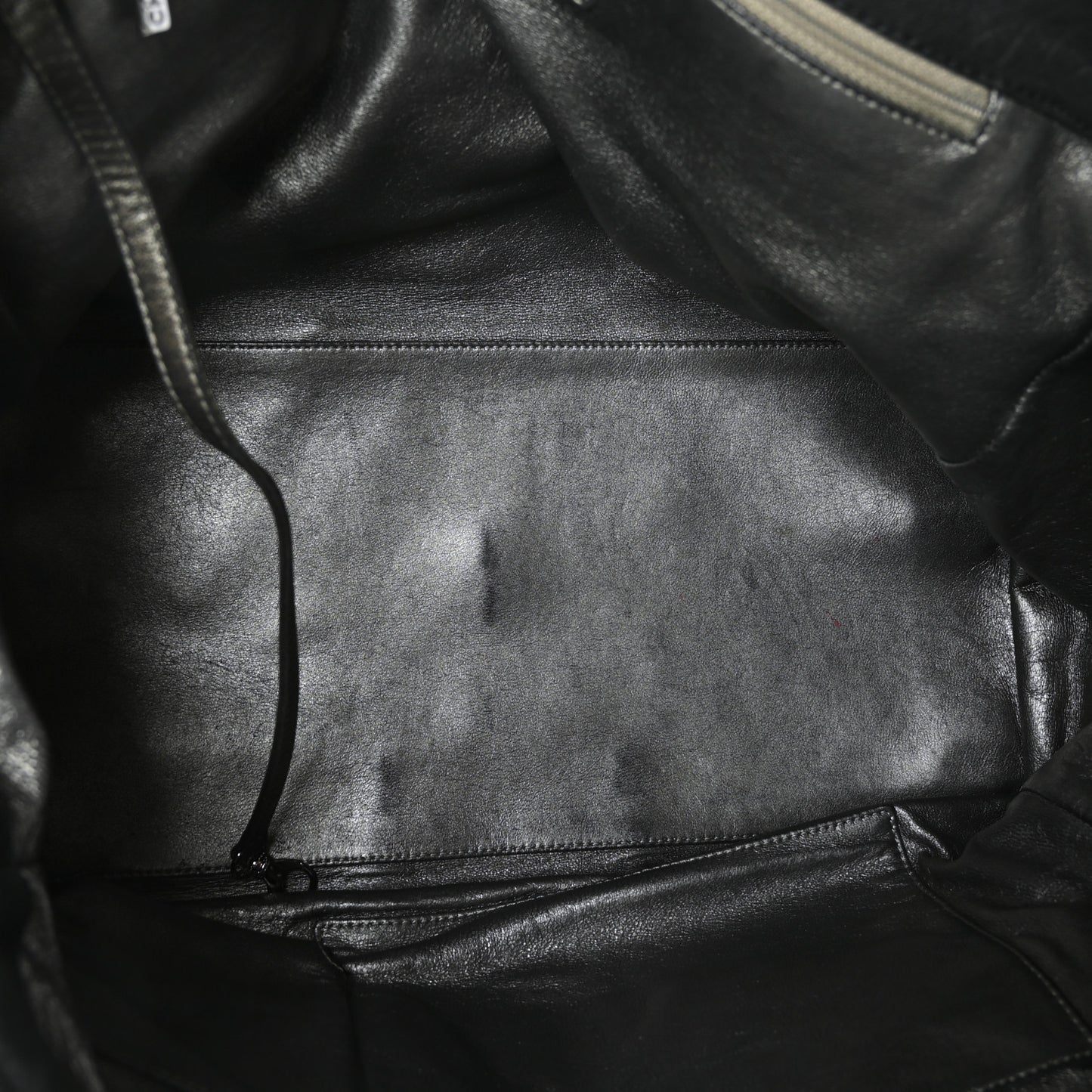 Distressed Lambskin Quilted Le Marais Front Pocket Bowling Bag Black