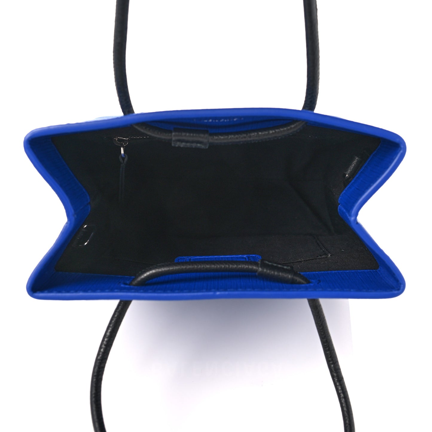 Squared Calfskin Logo Shopping Tote XXS Electric Bleu