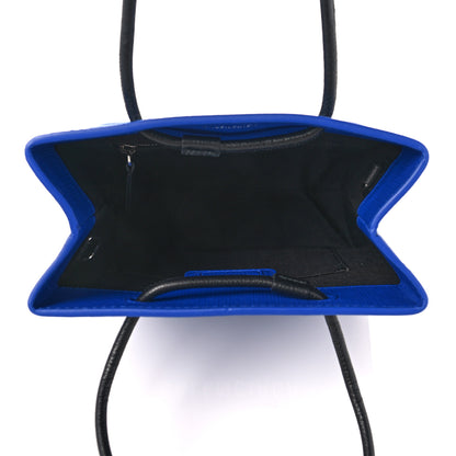 Balenciaga Squared Calfskin Logo Shopping Tote XXS Electric Bleu 5 of 9