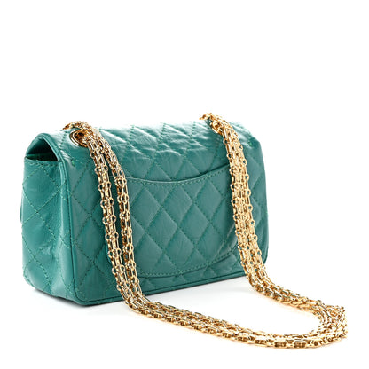 Chanel Aged Calfskin Quilted 2.55 Reissue Mini Flap Green 3 of 10