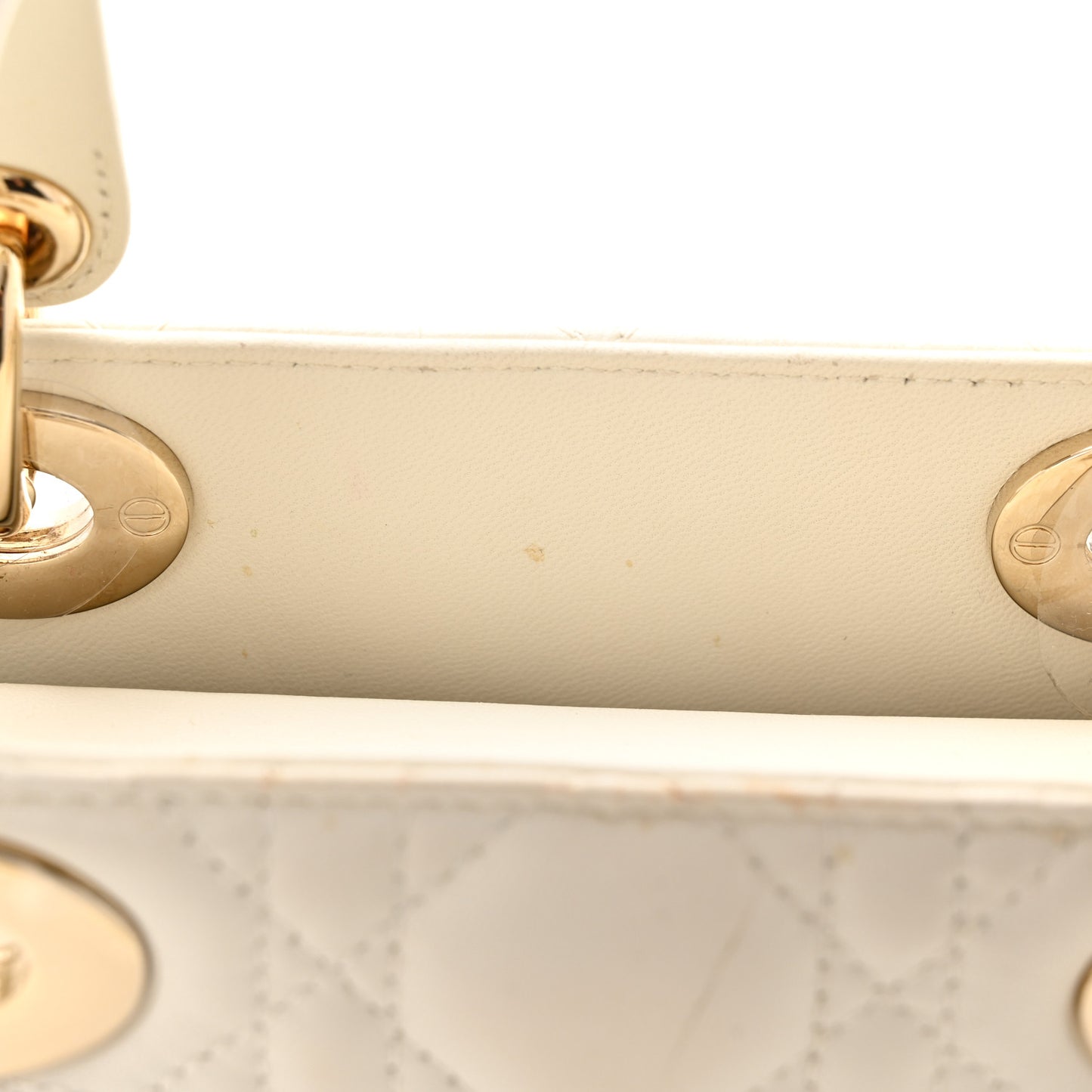 Lambskin Cannage Small My ABCDior Lady Dior White