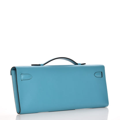 Hermes Swift Kelly Cut Clutch Pochette Turquiose 3 of 17