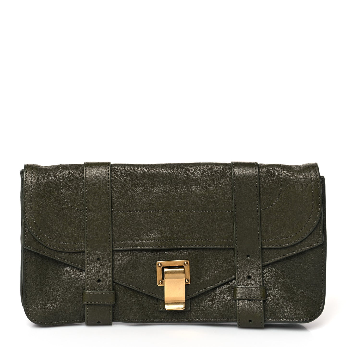 Lambskin PS1 Pochette Clutch Military