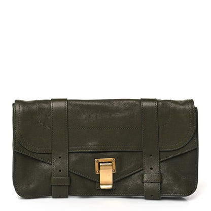 Proenza Schouler Lambskin PS1 Pochette Clutch Military 1 of 8