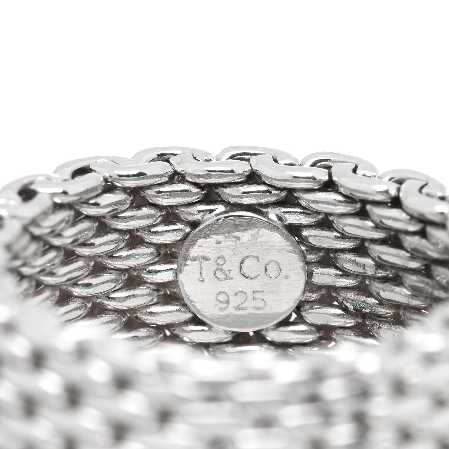 Tiffany Sterling Silver Somerset Mesh Ring 54 7 4 of 4