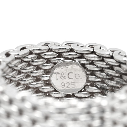 Tiffany Sterling Silver Somerset Mesh Ring 54 7 4 of 4