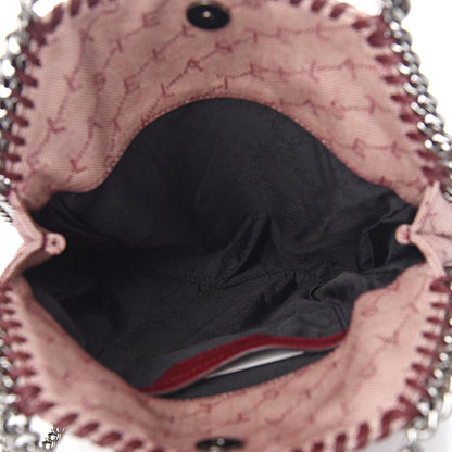 Stella McCartney Denim Logo Mini Falabella Tote Burgundy 4 of 9