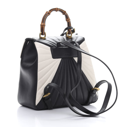 Gucci Calfskin Bamboo Trapuntata Queen Margaret Backpack Mystic White Black 2 of 13