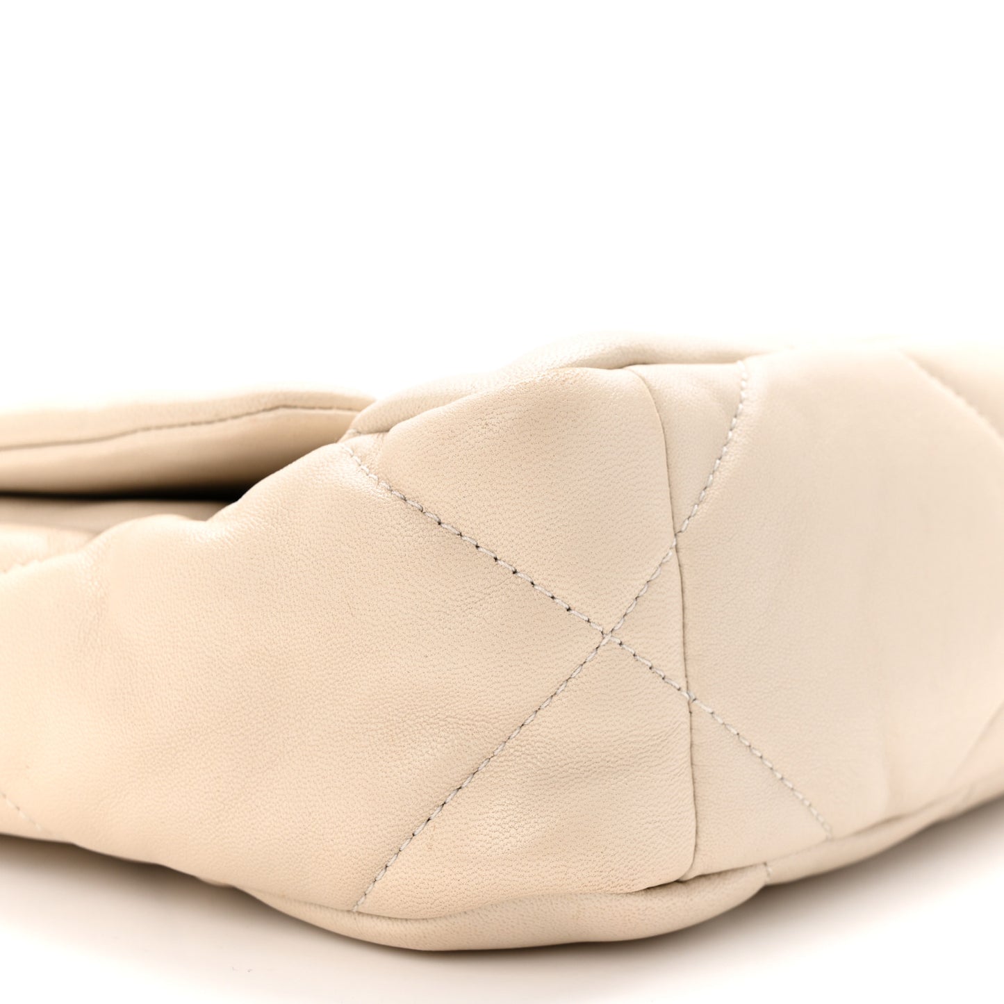 Goatskin Quilted Medium Chanel 19 Flap Beige