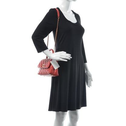 Chanel Caviar Quilted Mini Coco Handle Flap Red 2 of 9