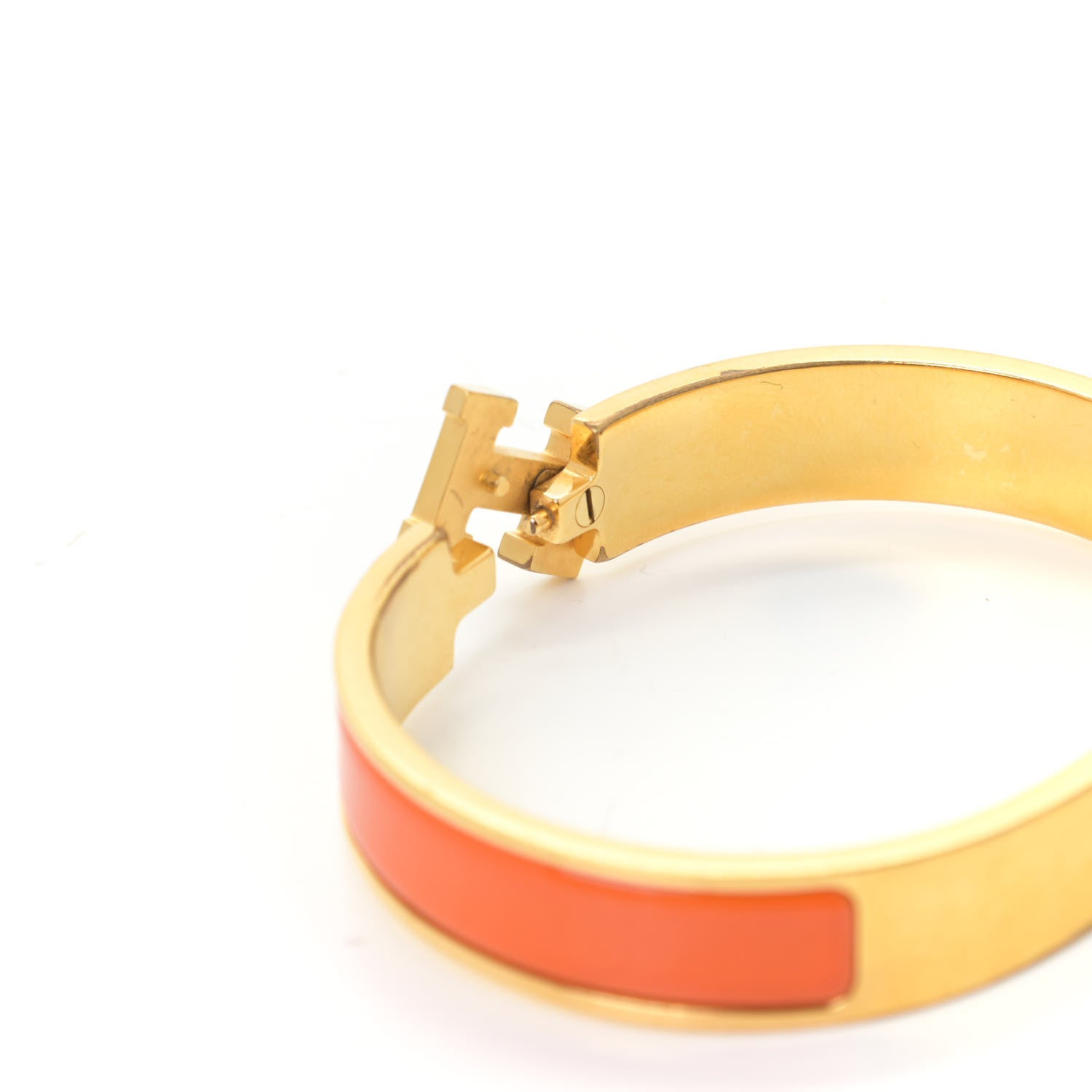 Hermes Enamel Narrow Clic Clac H Bracelet GM Orange 5 of 8