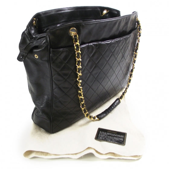 Chanel Lambskin Quilted Weekender Bag Black 3 of 13