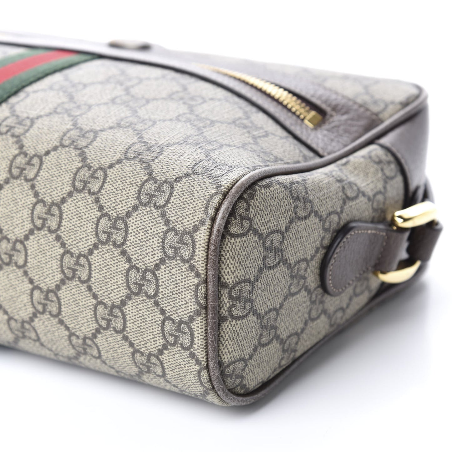 GG Supreme Monogram Web Small Ophidia Shoulder Bag Brown
