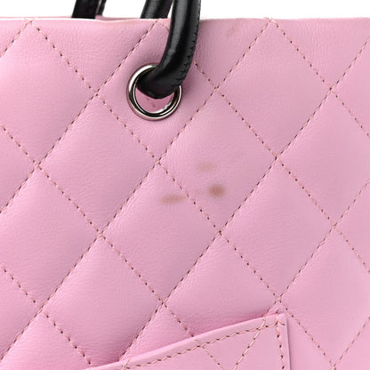 Chanel Calfskin Quilted Medium Cambon Tote Pink Black 11 of 11